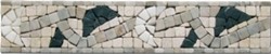 Bild von Bordüre Marmor Mosaik 26x5x0,8 cm Green, China Beige, China White