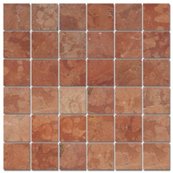 Zeige Details für Marmor Mosaikfliesen Rosso Verona Kanten geschnitten 4,8x4,8x1cm Bild von Marmor Mosaikfliesen Rosso Verona Kanten geschnitten 4,8x4,8x1cm