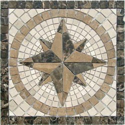 Zeige Details für Antikmarmor Rosone Windrose Emperador 45x45x0,8 auf Netz Bild von Antikmarmor Rosone Windrose Emperador 45x45x0,8 auf Netz