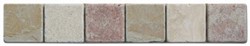 Bild von Bordüre Marmor Mosaik 30x5x0,8 cm Travertin Rosso, Trav. Classico, Giallo Reale