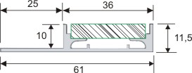 LED Fliesenprofil für Fliesen mit 10 mm