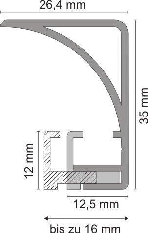 a4 schnitt 35mm indirekte led beleuchtung ohne klebeschenkel eckig