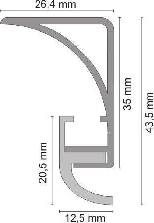 a4 schnitt 35mm indirekte led beleuchtung ohne klebeschenkel rund