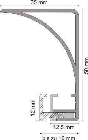 a4 schnitt 50mm indirekte led beleuchtung ohne klebeschenkel eckig