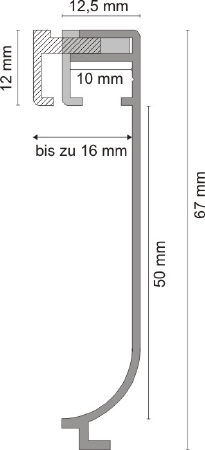 a5 sockelbeleuchtung 50mm ohne klebeschenkel eckig masse