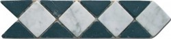 Bild von Bordüre Marmor Mosaik 28x7x0,8 cm Bianco Carrara, Nero Marquinia