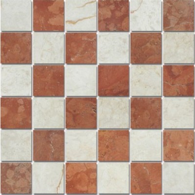 Bild von Marmor Mosaikfliesen Rosso Verona Botticino 4,8x4,8x0,8