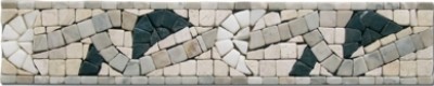 Bild von Bordüre Marmor Mosaik 26x5x0,8 cm Green, China Beige, China White