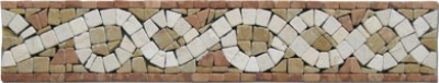 Bild von Bordüre Marmor Mosaik 27,5x5x0,8 cm China Beige, Giallo Reale, Rojo Alicante