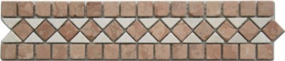 Bild von Bordüre Marmor Mosaik 30,5x6,5x0,8 cm Rosso Verona, Botticino antik