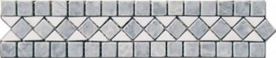 Bild von Bordüre Marmor Mosaik 30,5x6,5x0,8 cm Bardiglio, Bianco Carrara