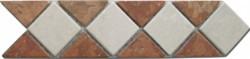 Bild von Bordüre Marmor Mosaik 28x7x0,8 cm Botticino, Rosso Verona