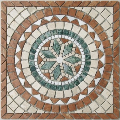Naturstein Rosone Antik Marmor Fliese Mosaik 33x33cm SR62 Expressversand 