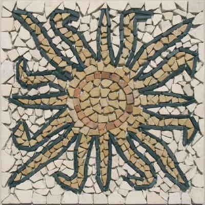 Bild von Antikmarmor Mosaik Rosone