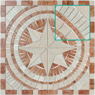 Bild von Antikmarmor Rosone 80x80x0,8 auf Netz