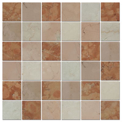 Bild von Marmor Mosaikfliesen Rosso Verona 4,8x4,8x0,8