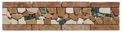 Bild von Bordüre aus Bruchsteine Mosaike Rosso Verona Botticino Verde Alpi Rosa Perlino 7,5x30x0,8