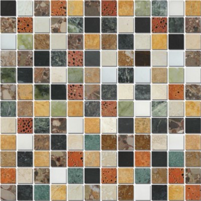 Bild von Marmor Mosaikfliesen Multicolor 2,3x2,3x0,8cm