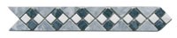 Bild von Bordüre Marmor Mosaik 30x5x0,8 cm Mugwort Green, Oriental White, Grey Black
