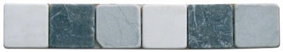 Bild von Bordüre Marmor Mosaik 30x5x0,8 cm Nero Marquinia, Bianco Carrara, Bardiglio