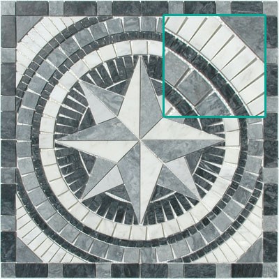 Bild von Antikmarmor Rosone 80x80x0,8 auf Netz