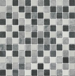 Bild von Marmor Mosaikfliesen Oriental White, Grey Black 2,3x2,3x0,8cm