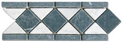 Bild von Bordüre Marmor Mosaik 28x10x0,8 cm Nero Marqinia, Bianco Carrara poliert