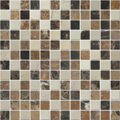 Bild von Marmor Mosaikfliesen Botticino Noce Emperador 2,3x2,3x0,8cm