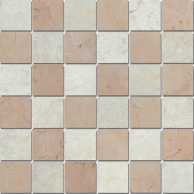 Bild von Marmor Mosaikfliesen Rosa Perlino  Botticino 4,8x4,8x0,8