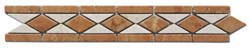 Bild von Bordüre Marmor Mosaik - Rosso Verona, Botticino - Rauten mit Stäbchen