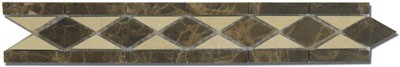 Bild von Bordüre Marmor Mosaik 30x5x0,8 cm Emperador, Crema Marfil