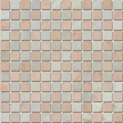 Bild von Marmor Mosaikfliesen Rosa Perlino  Botticino 2,3x2,3x0,8cm