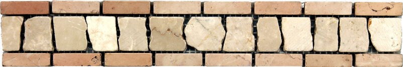 Bild von Marmor-Bordüre antik 30x5x0,8cm Rot-Beige